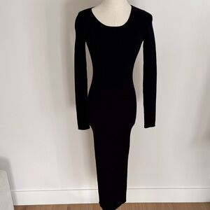 LPS ribbed knit black sweater dress